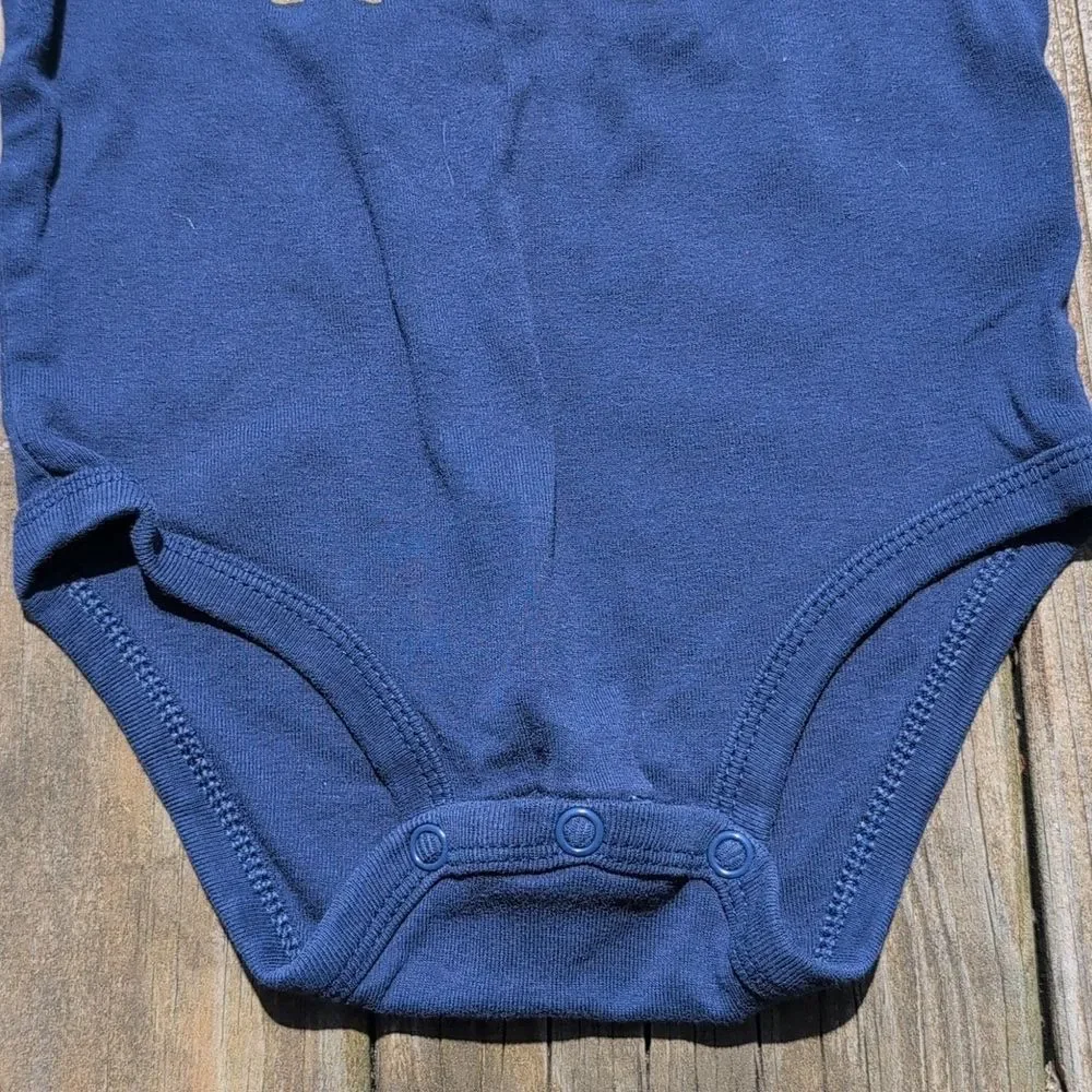 Carter's 18 Month Sparkle Saurus Long Sleeve Blue Onesie Bodysuit